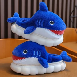 Warrior House Slippers Woman Shark slipper Children's Cotton Indoor Shoes Winter warmth Plush Fluffy Soft Cloud Home Shoe