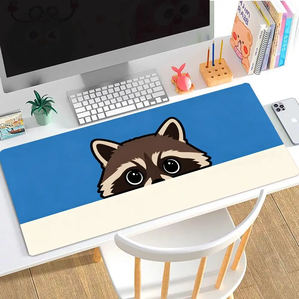 Peeking Green Cat Table Mat Lovely Minimal Cartoon Pet Design Large Size Mousepad For Game Card Pad Laptop Use