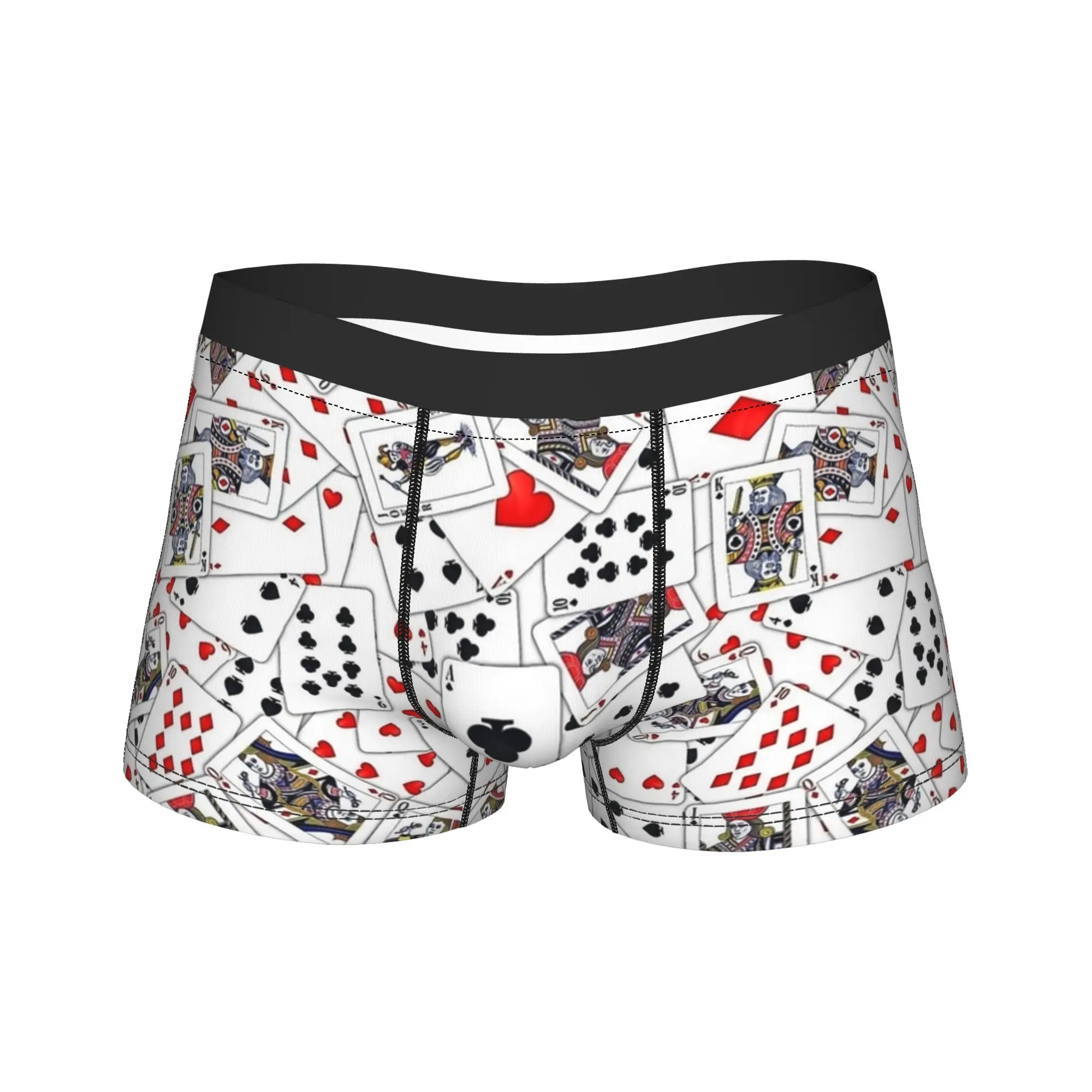 

Мужские трусы-боксеры с принтом игральных карт, модные, мягкие, больших размеров