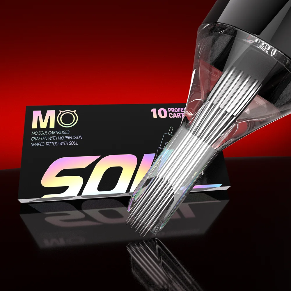 Tattoo Cartridge Needles RS RM M1 10Pcs Tattoo Needle Permanent Makeup Lip Eyebrow for Rotary Tattoo Machine Supply MO SOUL