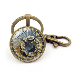 prague keychain Bridges City Keychain Handmade Glass Cabochon Key Ring Holder Pendant Key Chains