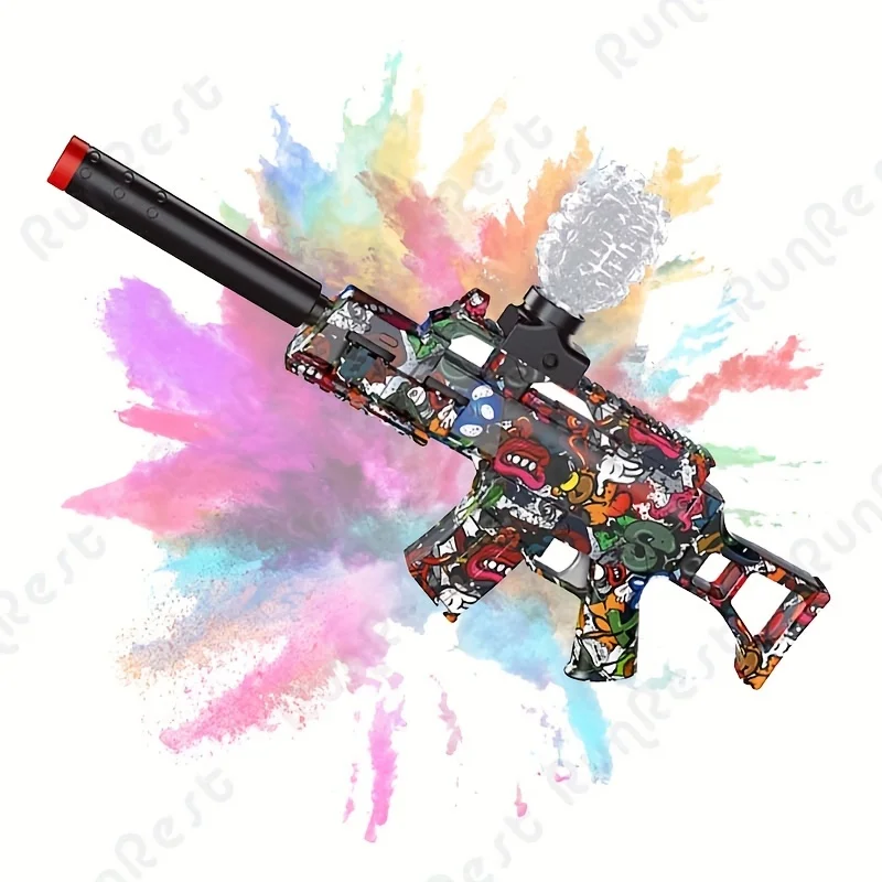 Pistola blaster elétrica de bola de gel, 7.4v, rifle de brinquedo de bola de respingos de alta velocidade, bateria recarregável de longa duração
