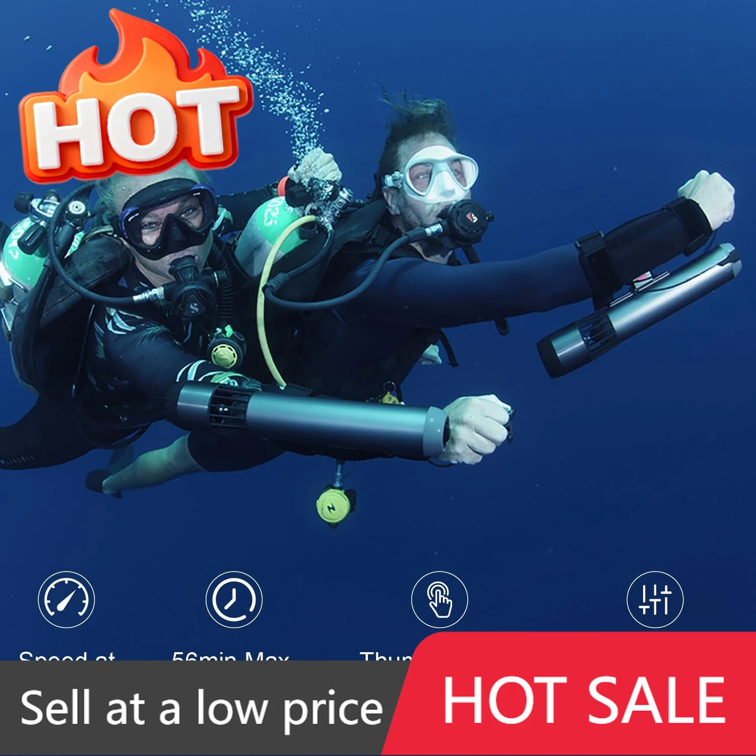 

Подводный скутер черного цвета, специальная версия