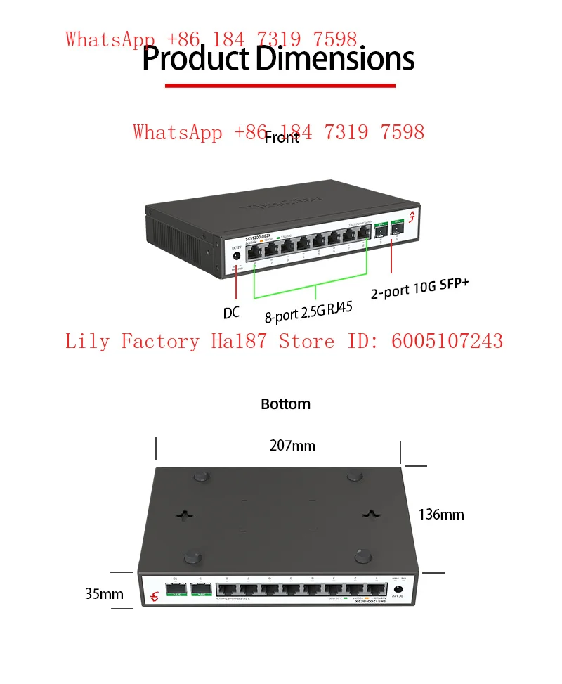 XikeStor 8*2.5G RJ45 2*10G SFP - Sfp+ 10G Managed Switch 8 Port のレビューと価格