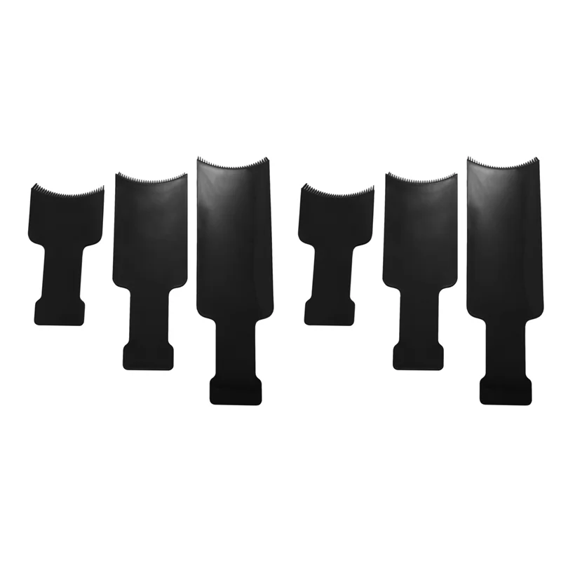 

【HAND TOOL】6Pcs Long Hair Highlighting Sectioning Board Barber Flat Top Paddle Board Comb (Black)