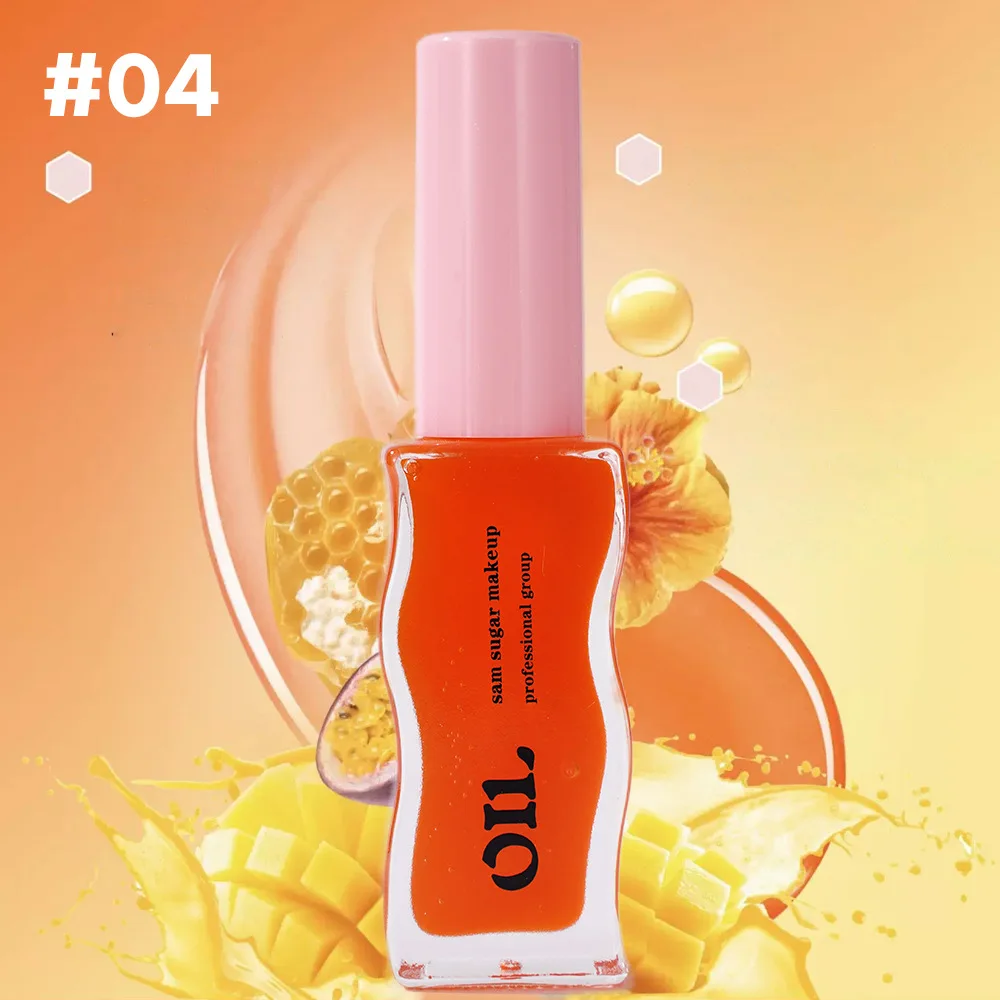 6 kleuren 8 ml Honing doordrenkte hydraterende lipolie Langdurige vloeibare lipgloss Hydraterende temperatuur make-up cosmetica