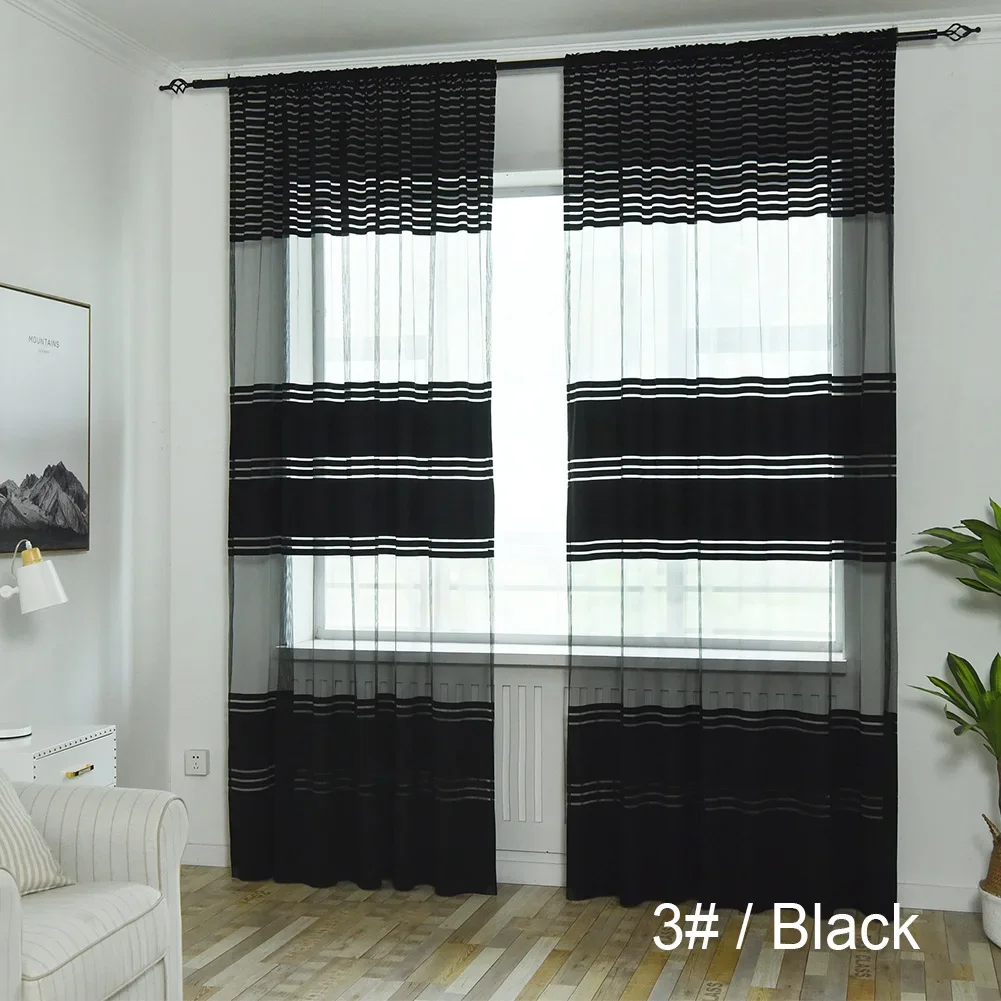 1 Piece Modern Tulle Curtains for Living Room Bedroom Decoration Window Voiles Kitchen Tulle Curtain 1x2.7m Window Curtain