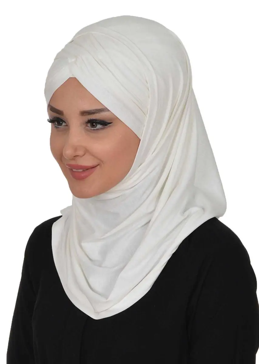 Conjunto de lenço de osso penteado creme