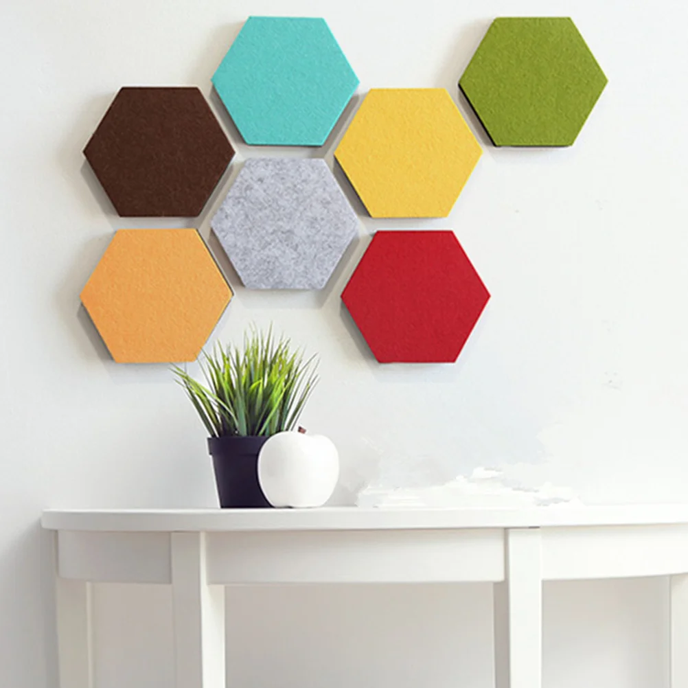 10 Pcs Sound Insulation Felt Board Wall Pin Soundproofing Panel Blanket KTV Acoustic Hexagon Simple Reduction Tool