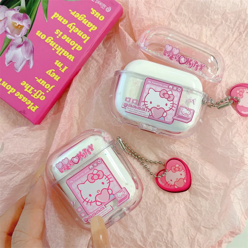 Simpatico cartone animato Hello Kitty custodia per Apple Airpods 1 2 3 custodia protettiva Kawaii Wireless Bluetooth custodia per auricolari per