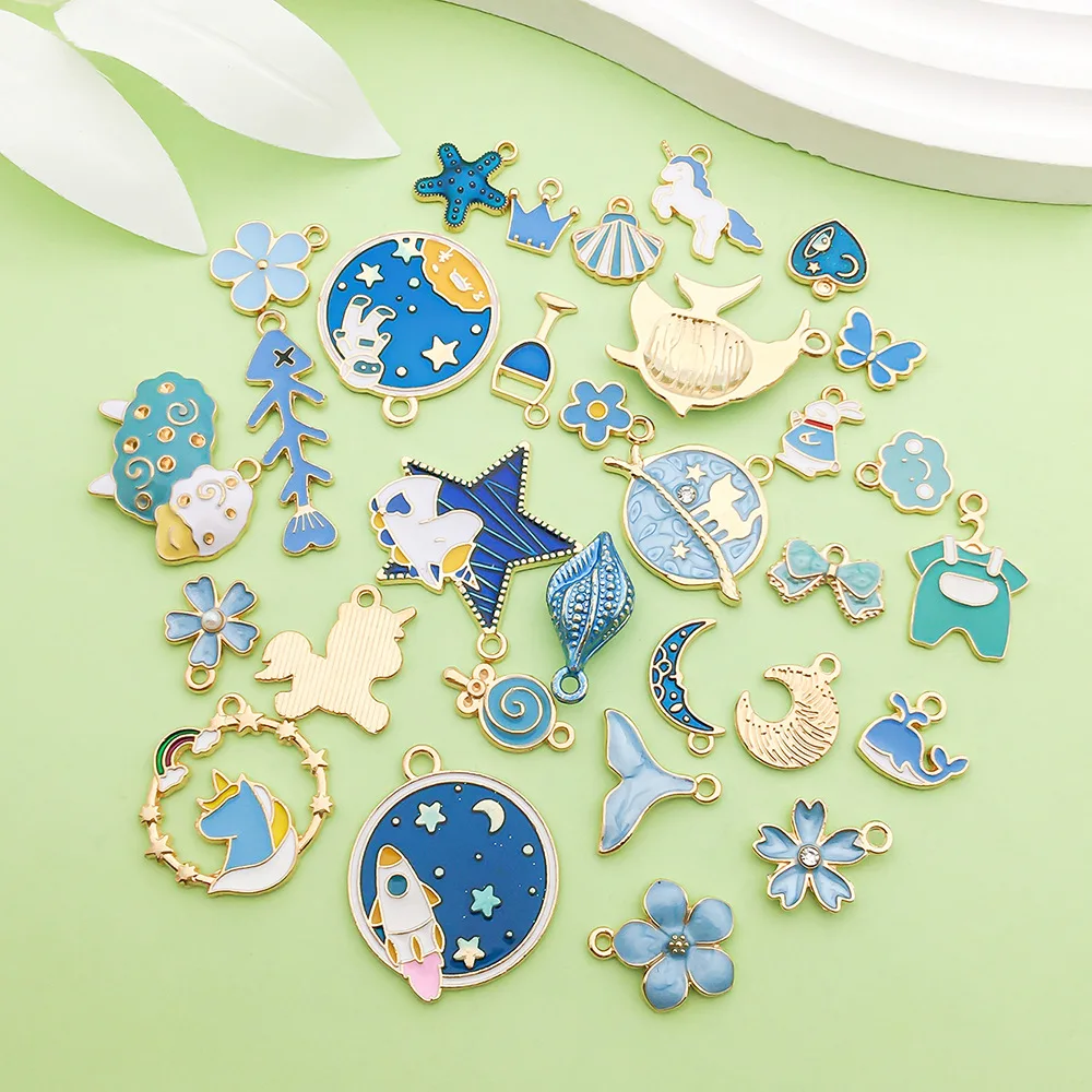 

Blue Planet Cherry Blossoms Charms Alloy Flowers Pendants for DIY Bracelets Necklaces Keychain Jewelry Making Accessories