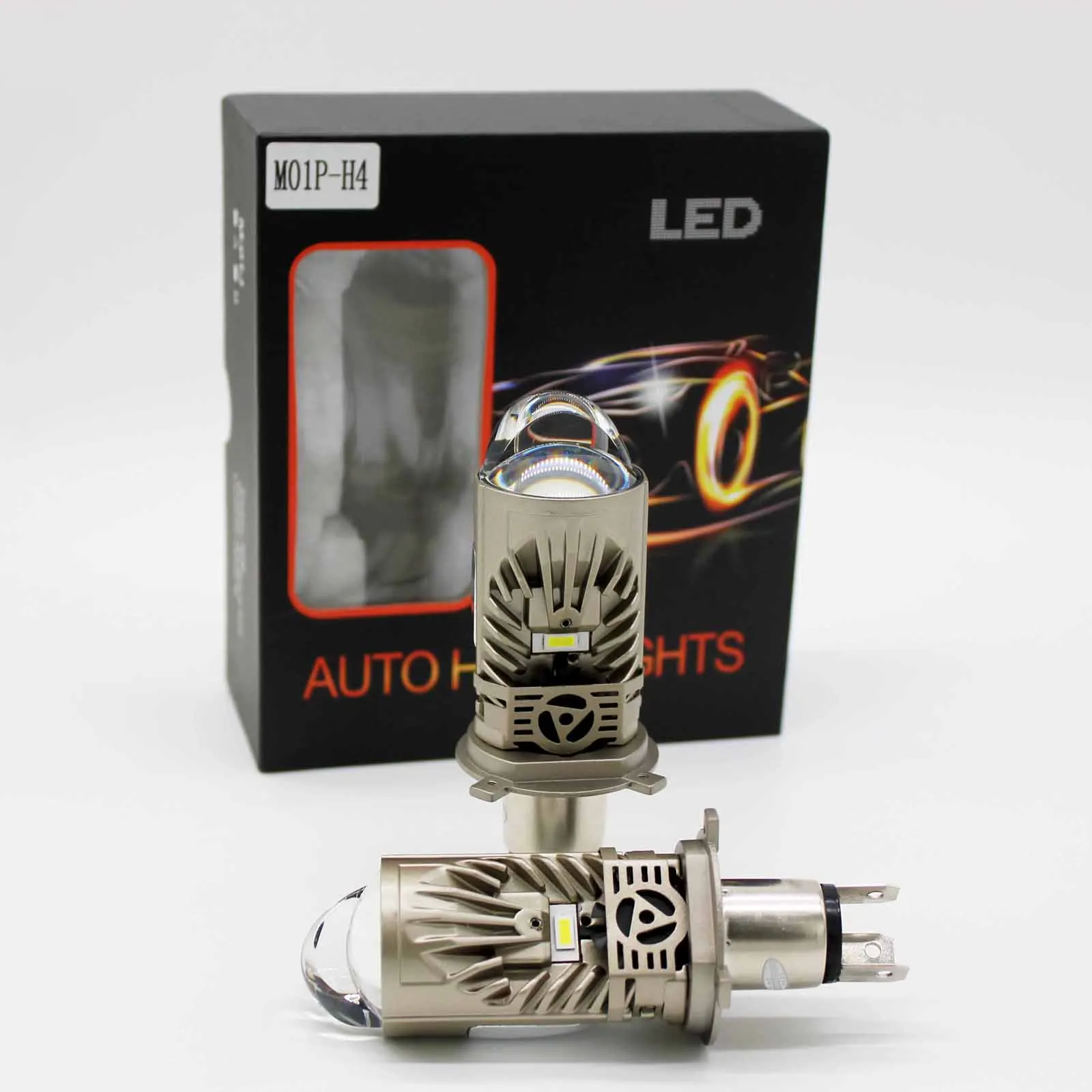 9003 H4 LED Projector Lens Headlight Bulbs Kit 13900W 13900LM Hi/Lo Beam Super Bright White