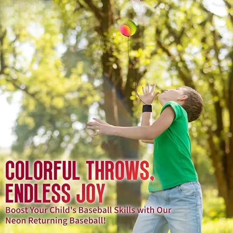 Elastic Return Sponge Ball Nylon String Game Exercises Rubber Hand Ball Kids Toys Finger Band Ball Outdoor Yoga Ball