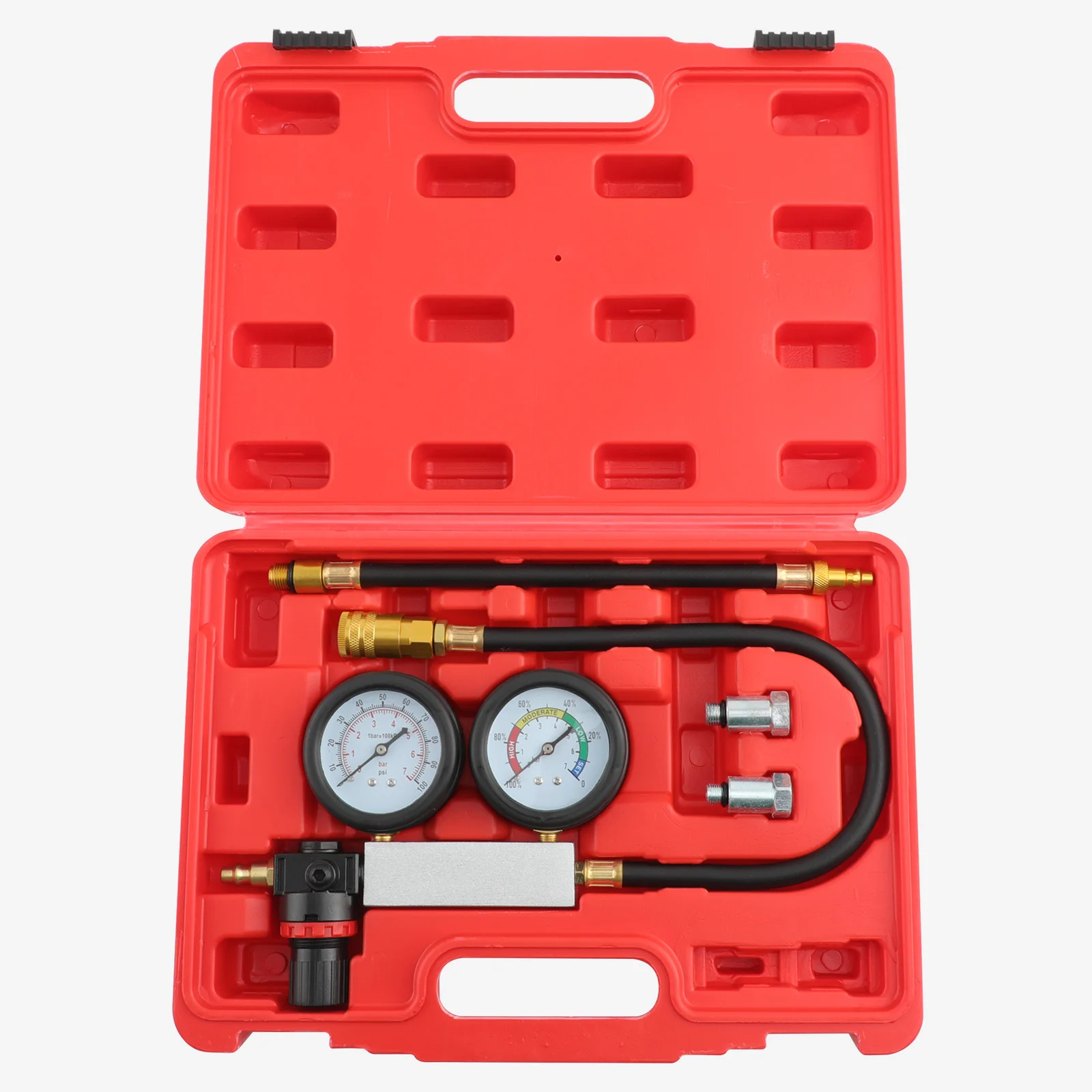 Engine Leakdown Detection Test Automotive Tools Double Gauge  Automotive Cylinder Leak Detector Petrol Engine Gauge Tool