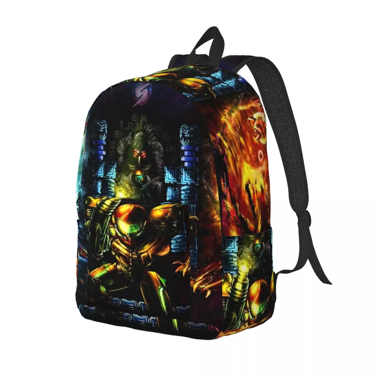 

Harmony Of A Hunter Years Of Metroid Backpack Daypack Large Capacity Kids BookBag School Bag Shoulder Bags for Men Women