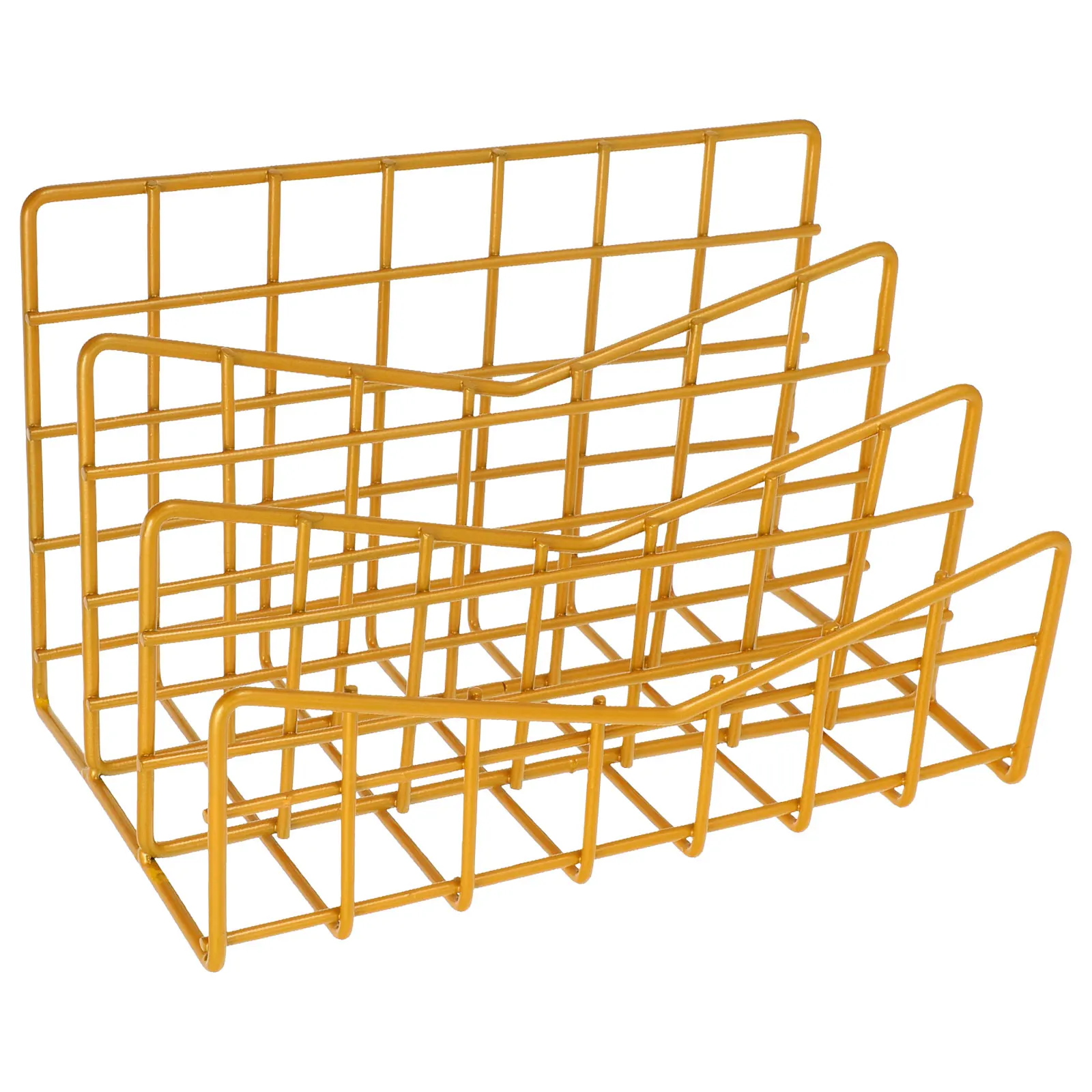 

1 pc Premium Metal Storage Bracket Mail Holder Multipurpose Organizer Rack For Files Card Slot Shiny Surface Decorative