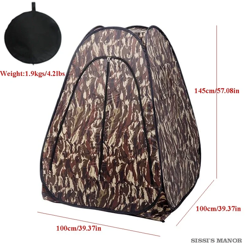 Single Person Pop Up Outdoor Photography Tent Watching Bird Portable Privacy Camouflage Dressing Shower Fishing Changing Shed