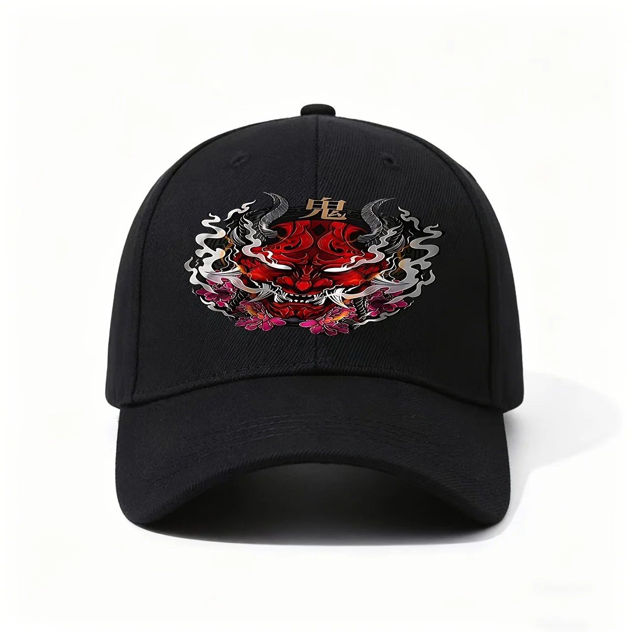 Red Flame Pattern Baseball Cap, Designed with Kai Slogan, Ideal for Daily Outings, Beach Vacations, Campus Commuting, Sports and