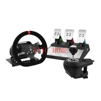 PXN-V10 Force Feedback Racing Game Aiming Wheel 900 Degree Compatible with Pc/Xbox One/Ps4