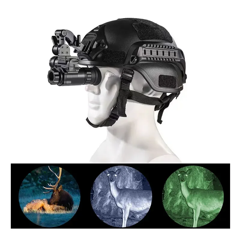 Gafas de visión nocturna digitales, casco monocular para adultos, con soporte para casco, alcance de Rifle de visión nocturna Digital infrarroja HD