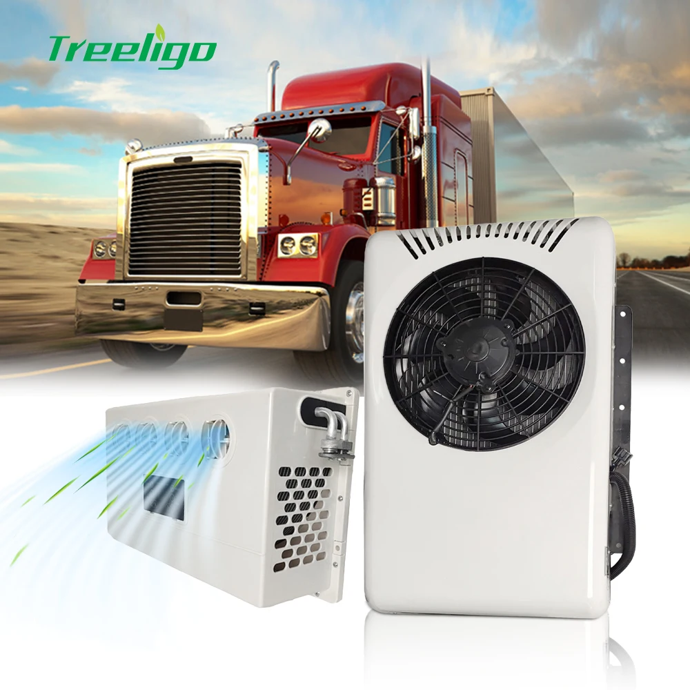 Treeligo New Electric Truck Air Conditioning Systems Parking Air Conditioner 12V Volt Split Parking Cooler For Camper Van Cabin