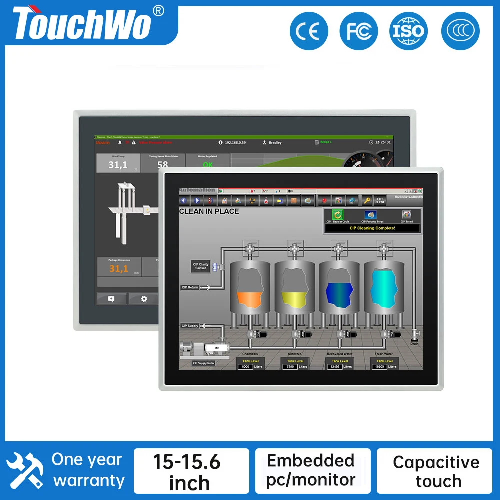 TouchWo-Panneau PC industriel tout-en-un avec écran tactile LCD, ordinateur intégré pour kiosque, 15, 15.6 pouces