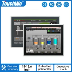 TouchWo 15 15.6 Inch Embedded Computer Industrial All in one Panel PC With LCD Touch Screen for Kiosk