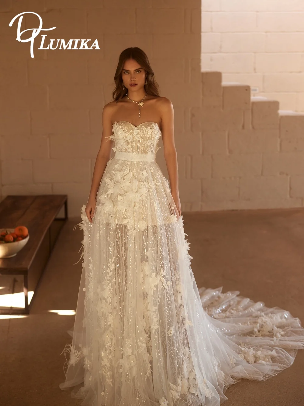 

Fashionable 3D Floral Wedding Dress 2026 Sexy Sheer Bridal Gown Elegant A-Line Tulle Floor-Length Customized