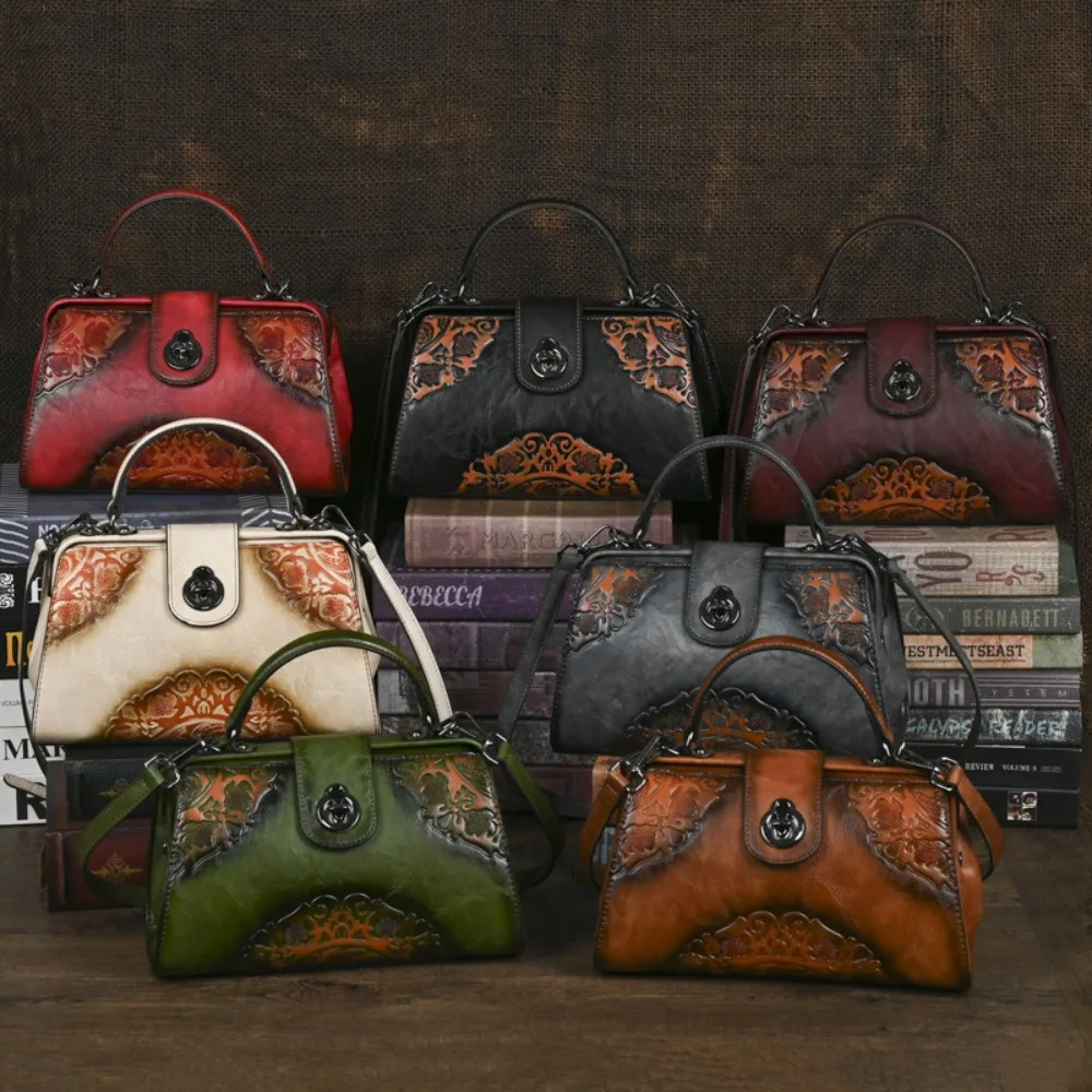 

Chinese Style Crossbody Bags For Women Pu Leather Shoulder Bags Vintage Magnetic Snap ClosureHandbags Adjustable Strap Women Bag