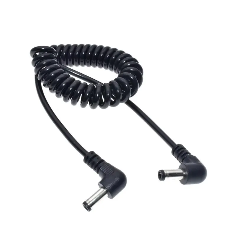 1.5m 12v DC 5.5*2.1/2.5mm Male To Male/female Bend Double Straight Head Monitoring Power Supply Connection Spring Cable A1
