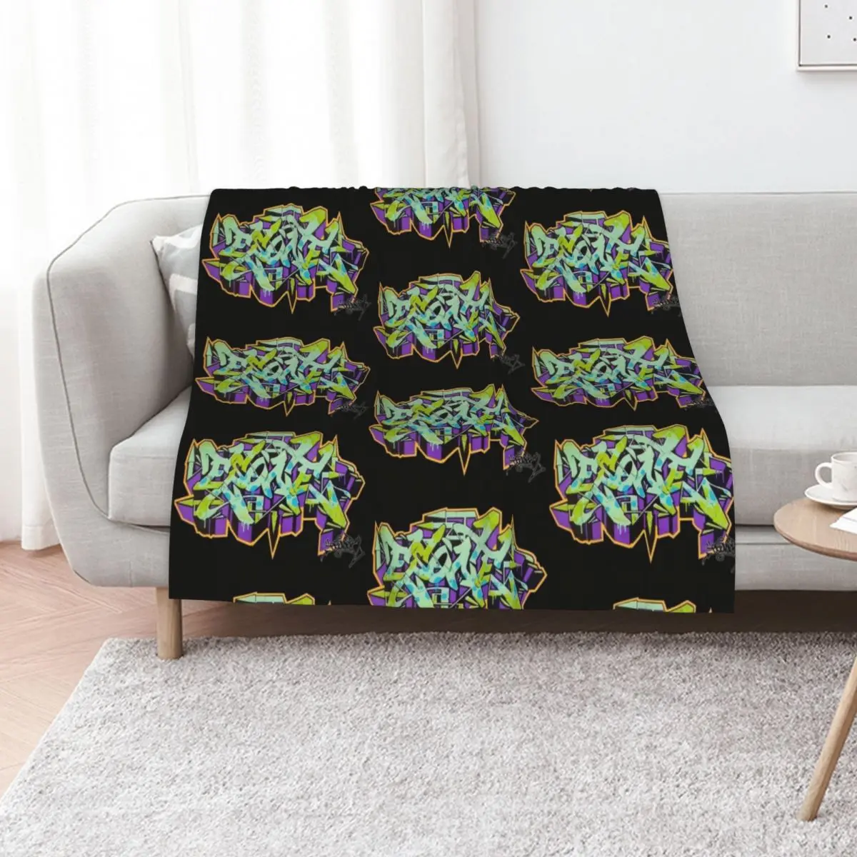 PURPLE ESONE URBAN GRAFFITI STREET STYLE Throw Blanket for winter cosplay anime Luxury St Large Thin Soft Plush Plaid Blankets