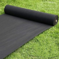 1pc Heavy-Duty Black Landscape Fabric - Barrier, Water Permeable, Courtyard Villa Garden Landscape Anti-Grass Cloth
