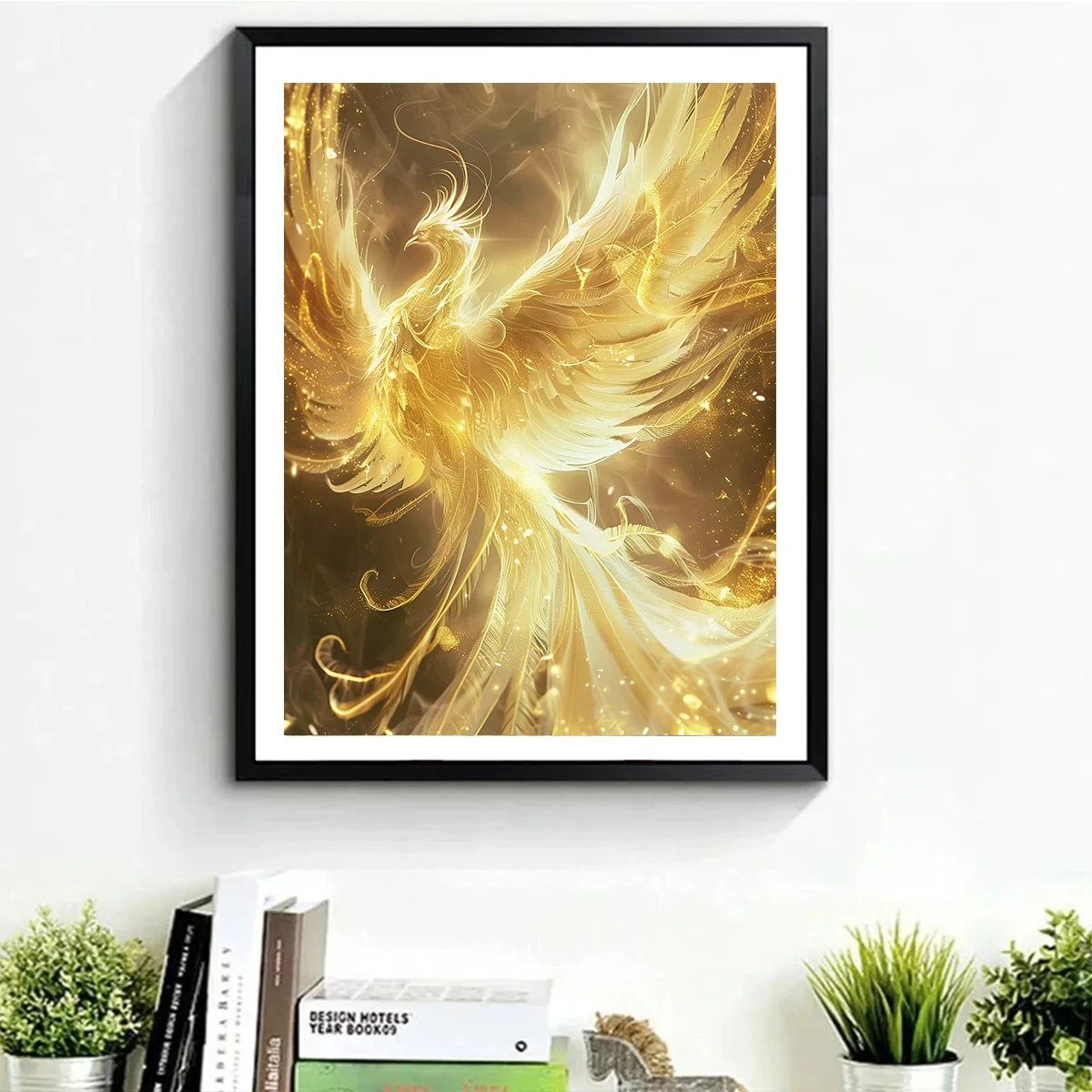 5D DIY Diamond Painting Golden Phoenix Cross Stitch Kits Diamond Mosaic Fantasy Animal Embroidery New Chinese Style Home Decor