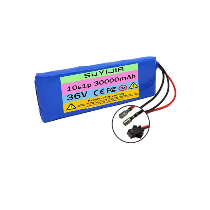 حزمة بطارية جديدة 10S1P 36 فولت 30000 مللي أمبير في الساعة 30 أمبير 18650 بطاريات ليثيوم أيون قابلة لإعادة الشحن 20 أمبير BMS 500 وات، مجهزة بشاحن 42 فولت 2 أمبير #2