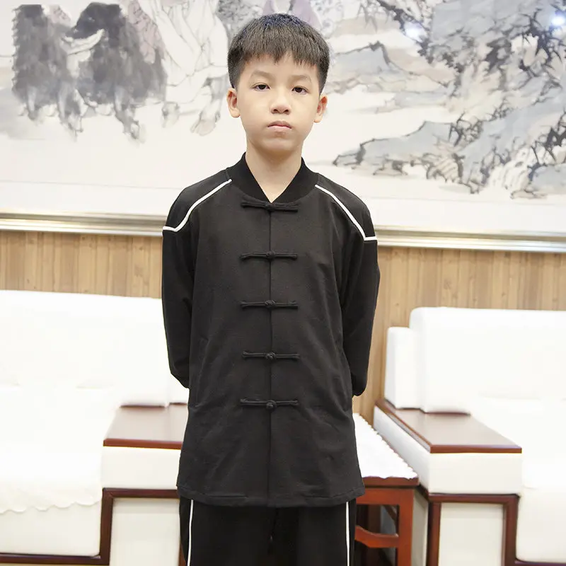 Spring Kids Neutral Martial Arts Performance Uniform Dojo Training Wushu Practice Outfit Children Kung Fu Clothing Set