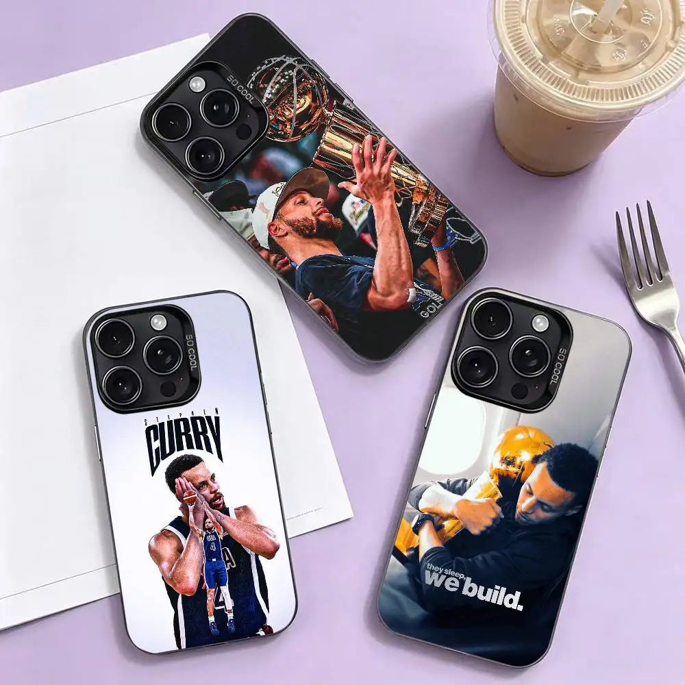 Funda para Teléfono con Diseño de Stephen Curry para iPhone 17, 16, 15, 14, 13, 12, 11 Plus, Pro Max, XS, con Interior Plateado