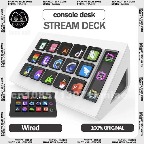 Imagen 1 del producto StreamDeck Mini teclado Visual botón LCD 15 teclas controlador de creación de contenido en vivo botón personalizado para Windows/MacOS Kryboard regalo