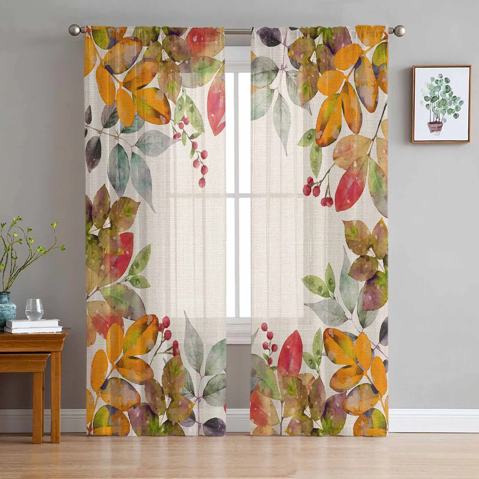 

Plants Flowers Leaves Tulle Curtains For Bedroom Home Decor Living Room Kitchen Voile Curtains For Blind