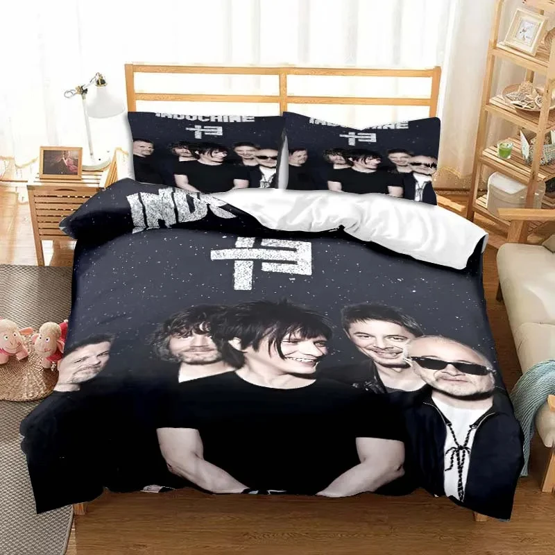 

New Indochine Rock Band Bedding Set,Duvet Cover Comforter Bed Set Quilt Cover Pillowcase,King Queen Twin Size Boys Girls Adults