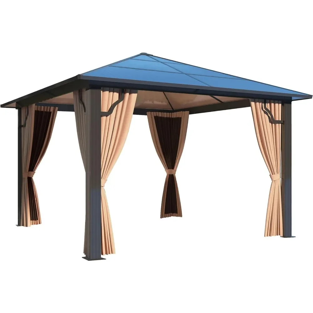 Polycarbonate Hardtop Gazebo,Sunroom Aluminum Frame Permanent Pavilion