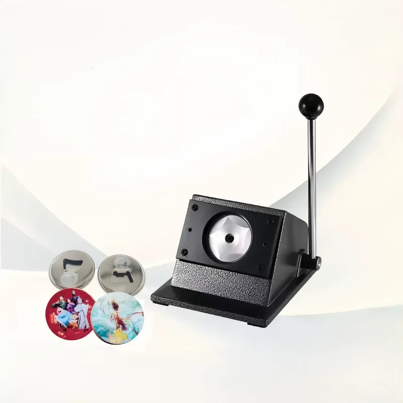 Manual Metal Button Badge Maker Machine 44mm Round Pin Back Cutter Tool for DIY Craft Supplies 54mm Actual Cutting Diameter