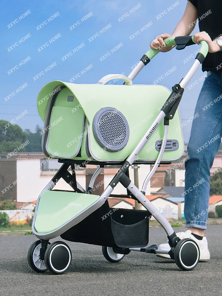 

Pet Stroller Dog Outing Trolley Portable Foldable Dog Stroller Cat Trolley Pet Cart Dog Walking Cart