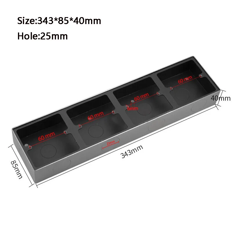 Double Triple Type 86 Stainless Steel Button Box Surface Mount Universal Wall Switch Socket Junction Box