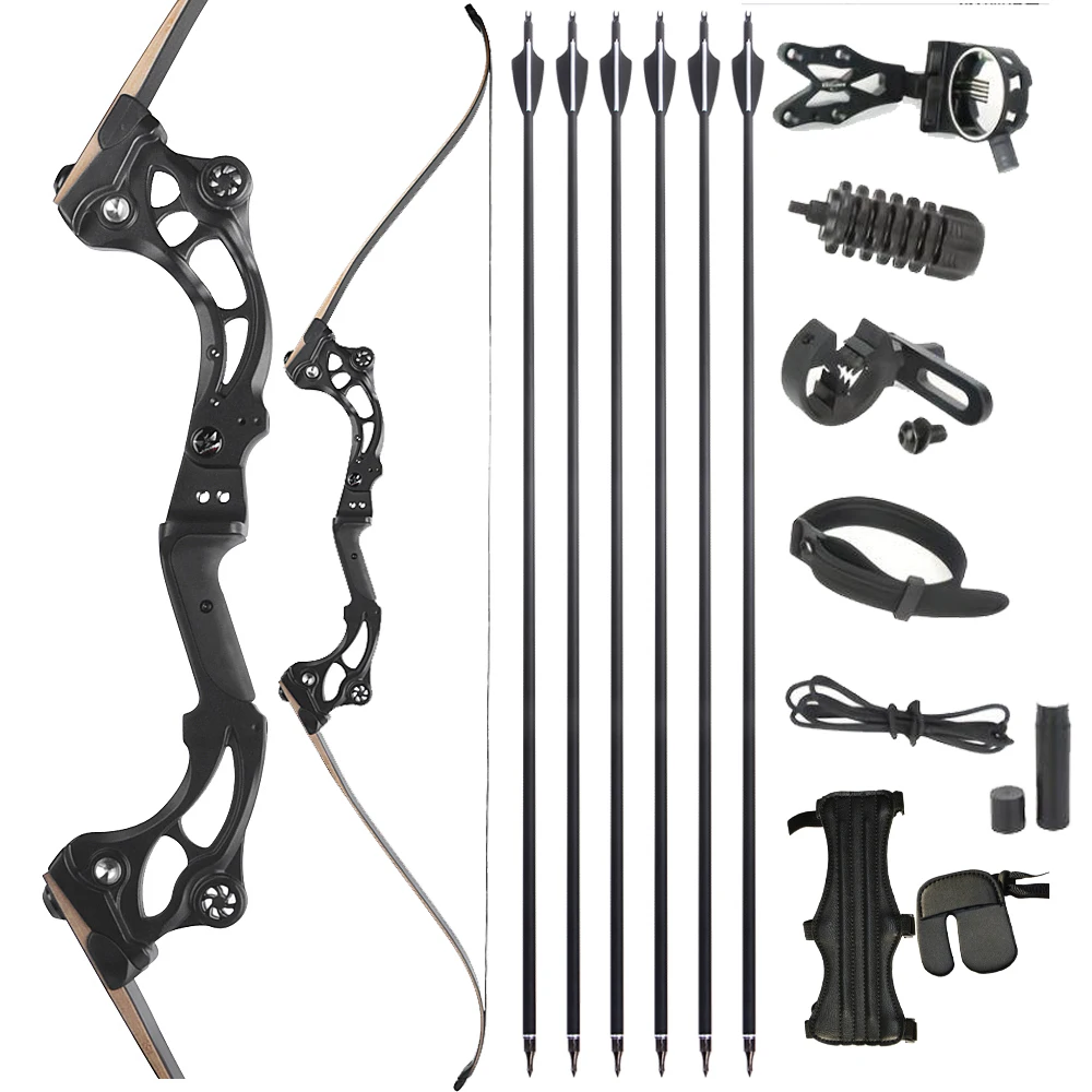 

64inch Recurve Bow Arrow Set 50Lbs Archery Takedown Bow Lamination Bow Limbs for Outdoor Camping Shooting Hunting Accessories