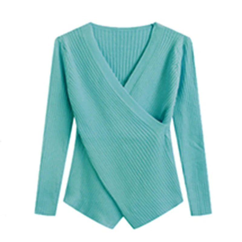 Korean Version Of autumn  Femininity Slim Slim Long Sleeve Vneck Sweater 2023 New Lazy Bottoming Shirt Inside And Outside