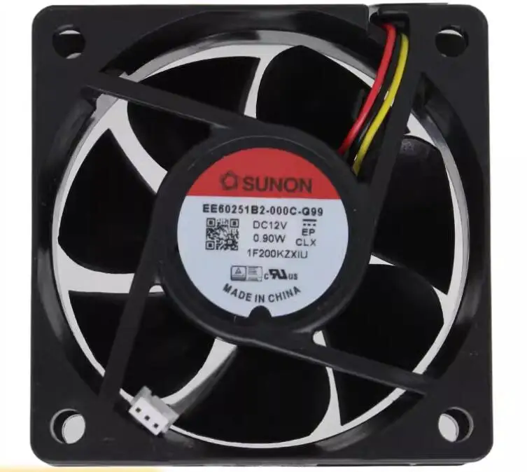 

SUNON EE60251B2-000C-Q99 DC 12V 0.90W 60x60x25mm 3-Wire Server Cooling Fan