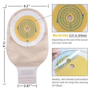 أكياس فغر القولون من قطعة واحدة مع حافة وأكياس فغر للمريض ، 20 قطعة أعلى 6 مبيعات بيكيني لاستئصال الثدي - رقم 2