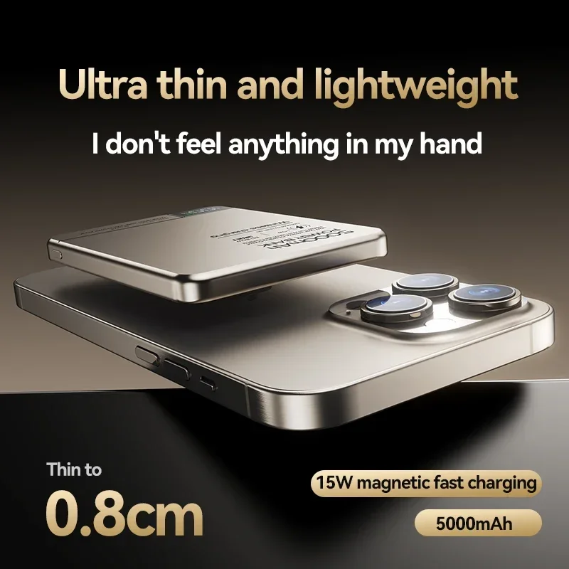 New High quality Alloy Fast Charger Power Banks With Gifts Backup Battery Powerbank Magnetic Wireless Phone Charger For Magsafe