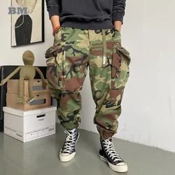 Pantalones tácticos de camuflaje de talla grande, ropa de calle de Hip Hop, pantalones Harem de gran tamaño para correr, pantalones Cargo casuales Harajuku