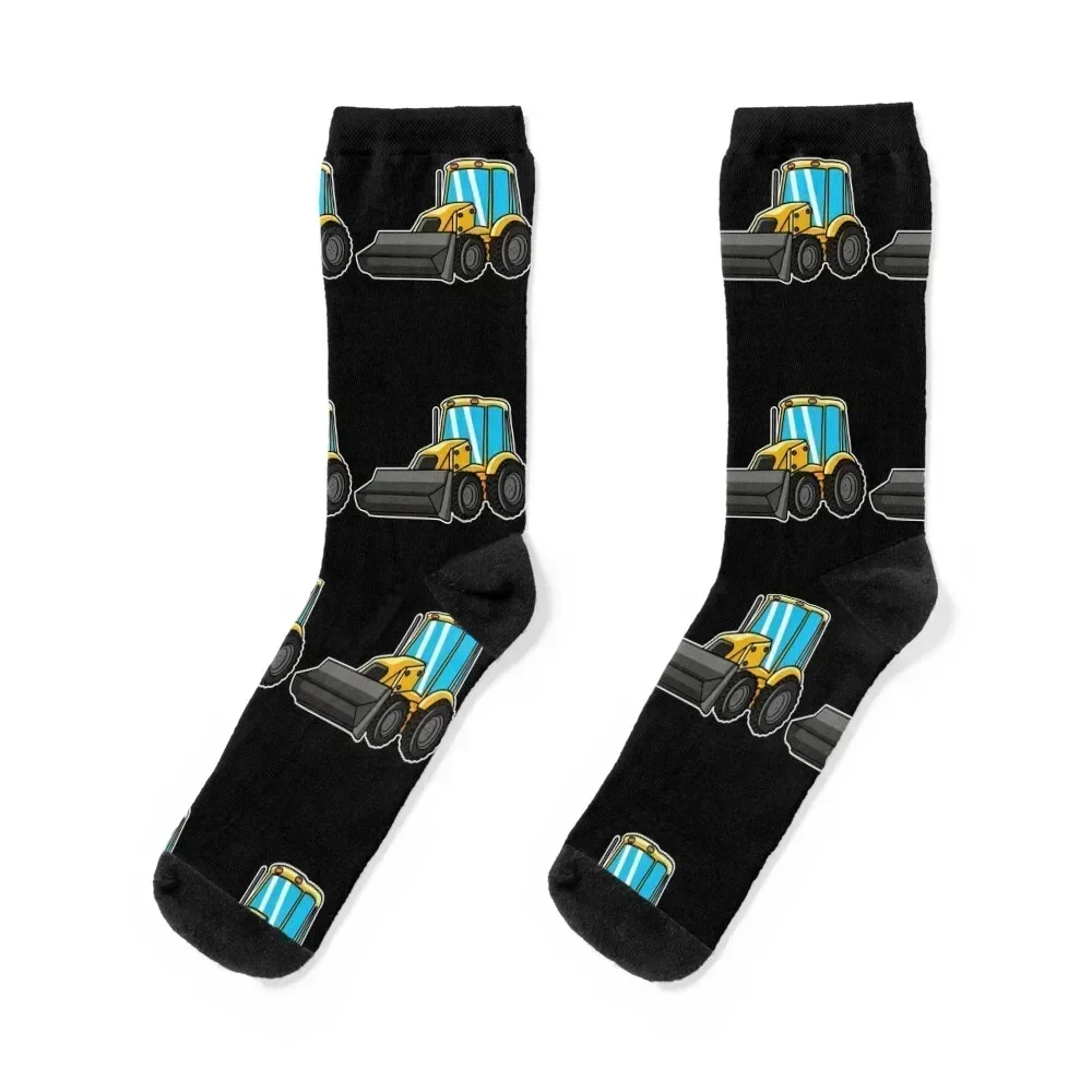 Wheel loader child birthday present construction machine Socks funny sock football retro Novelties Women's Socks Men's